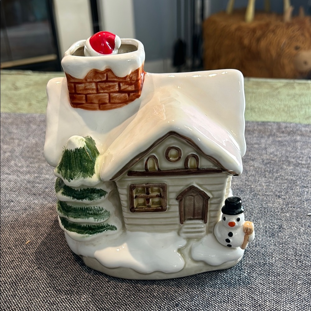 Otagiri Chrismas Music Box House With Spinning Santa Vintage 1979